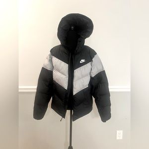 Boys XL Black/ Gray puffer jacket with hood
